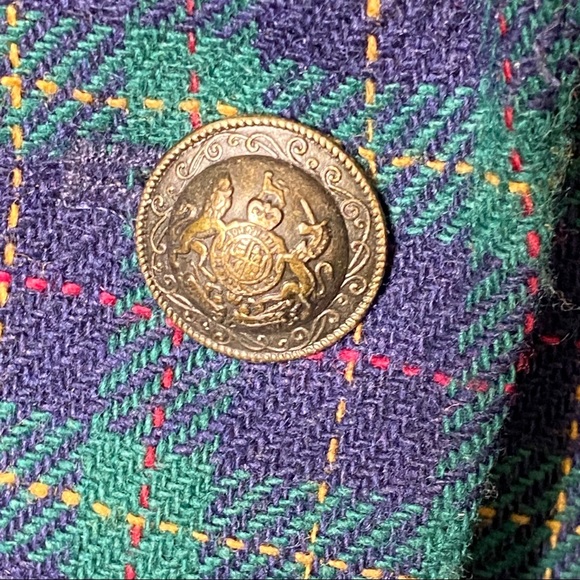 Vintage Koret Blue Plaid Wool Career Blazer 16 - Picture 5 of 6